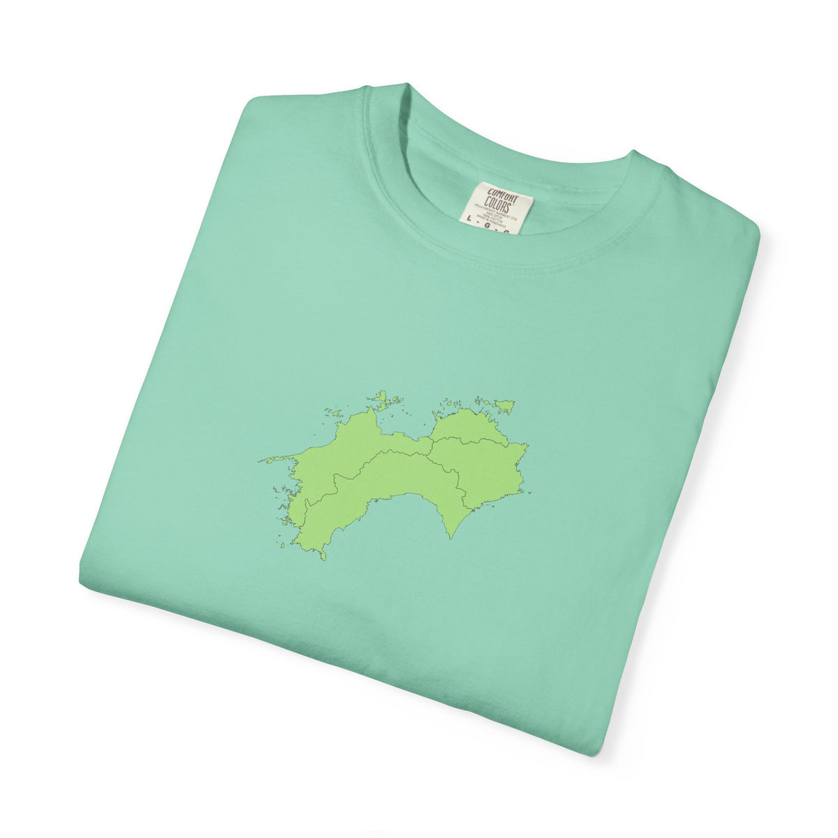 Shikoku Map T-Shirt | Japan Island & Coastal Map Design | Unisex Cotton Tee