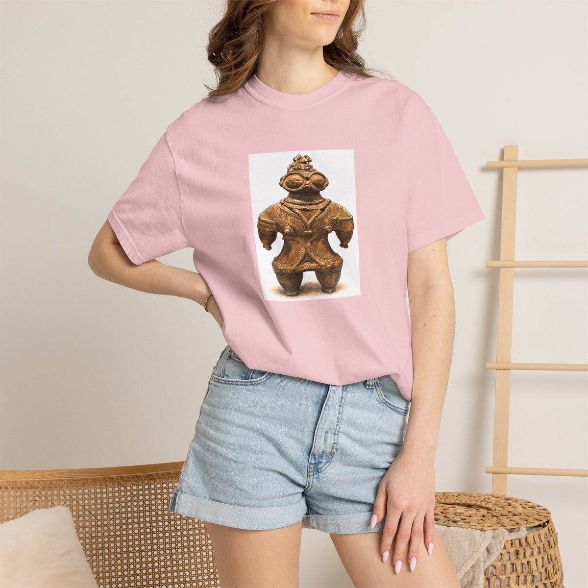 遮光器土偶 Tシャツ｜縄文文化デザイン｜ユニセックス コットンTシャツ