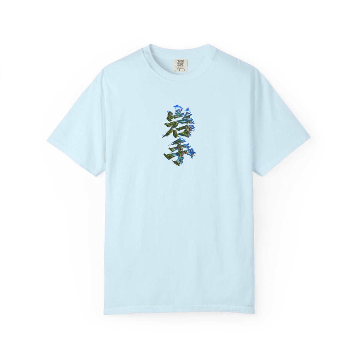 Iwate 岩手 Kanji Nature Art T-Shirt | Sanriku Coast Mountain & Forest Design