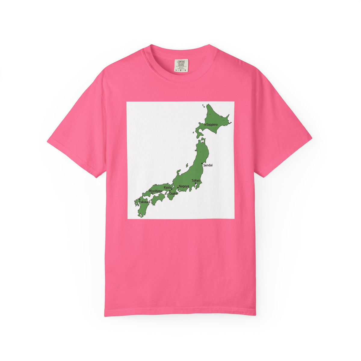 日本列島マップ Tシャツ｜主要都市入り｜Japan Map｜ユニセックス コットンTシャツ