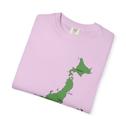 日本列島マップ Tシャツ｜主要都市入り｜Japan Map｜日本｜ユニセックス コットンTシャツ