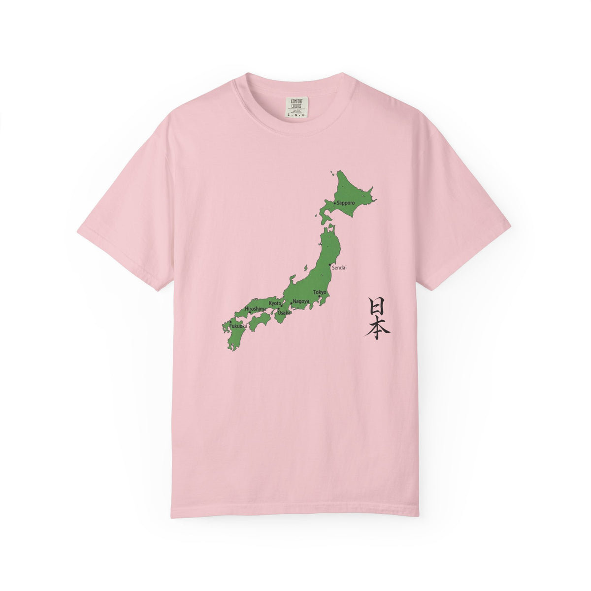 日本列島マップ Tシャツ｜主要都市入り｜Japan Map｜日本｜ユニセックス コットンTシャツ