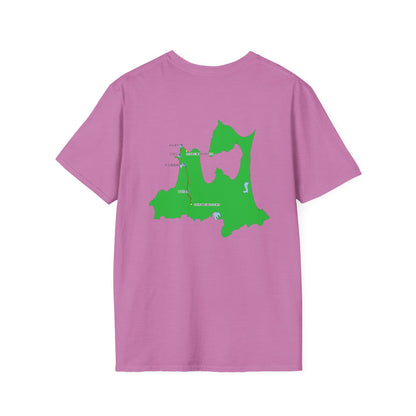 国道３３９号線　階段国道Tシャツ　 — 青森　道の駅４ヵ所ルートマップ