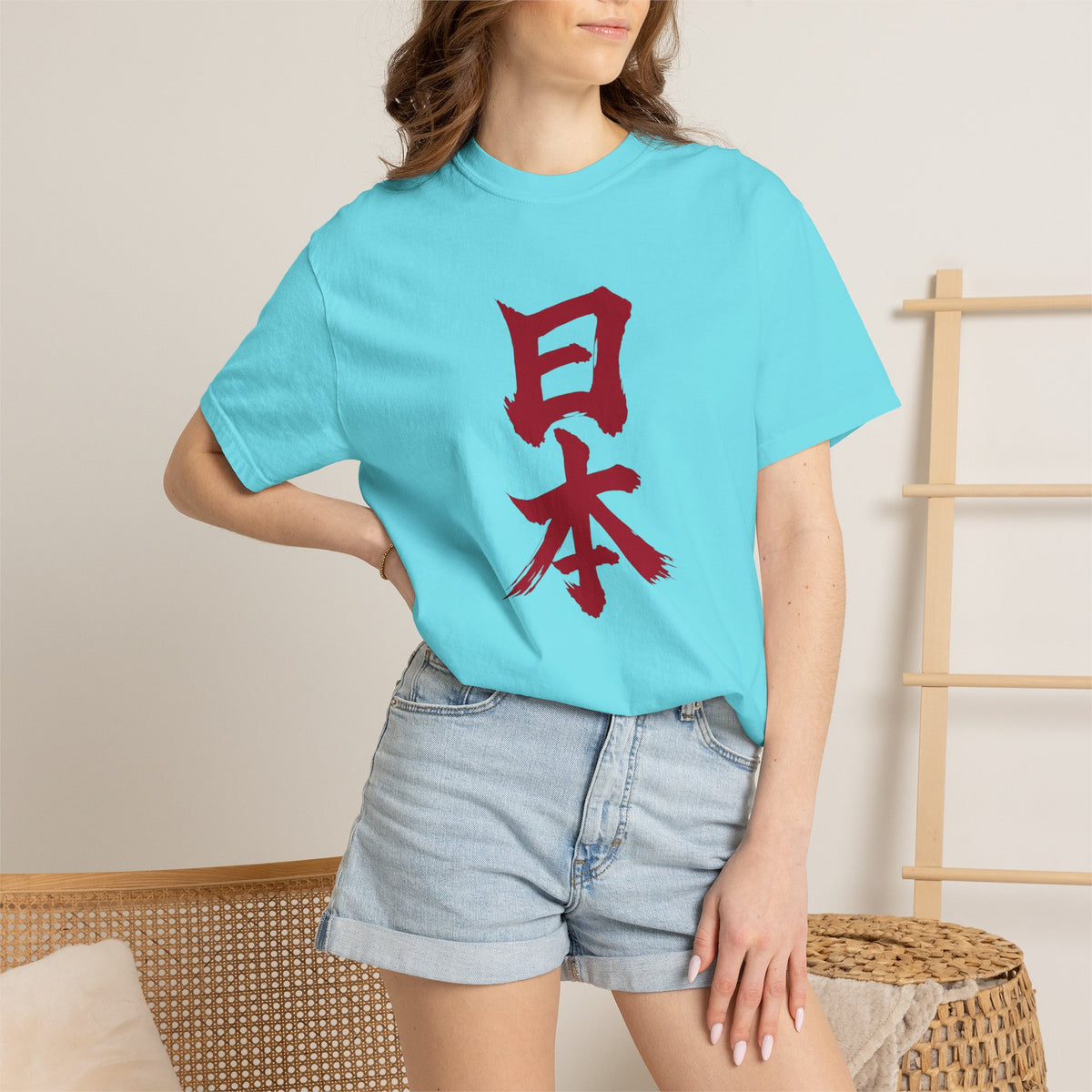 日本 Red Kanji Calligraphy T-Shirt | Hinomaru Inspired Brush Art Tee
