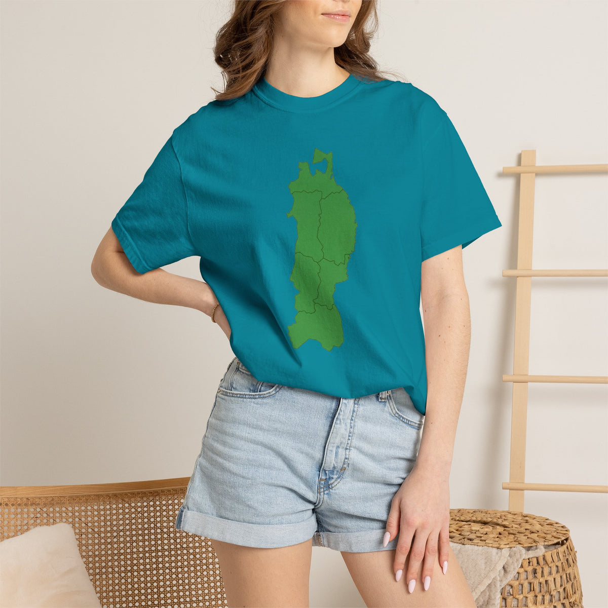東北地方 地図デザイン Tシャツ｜ユニセックス コットンTシャツ