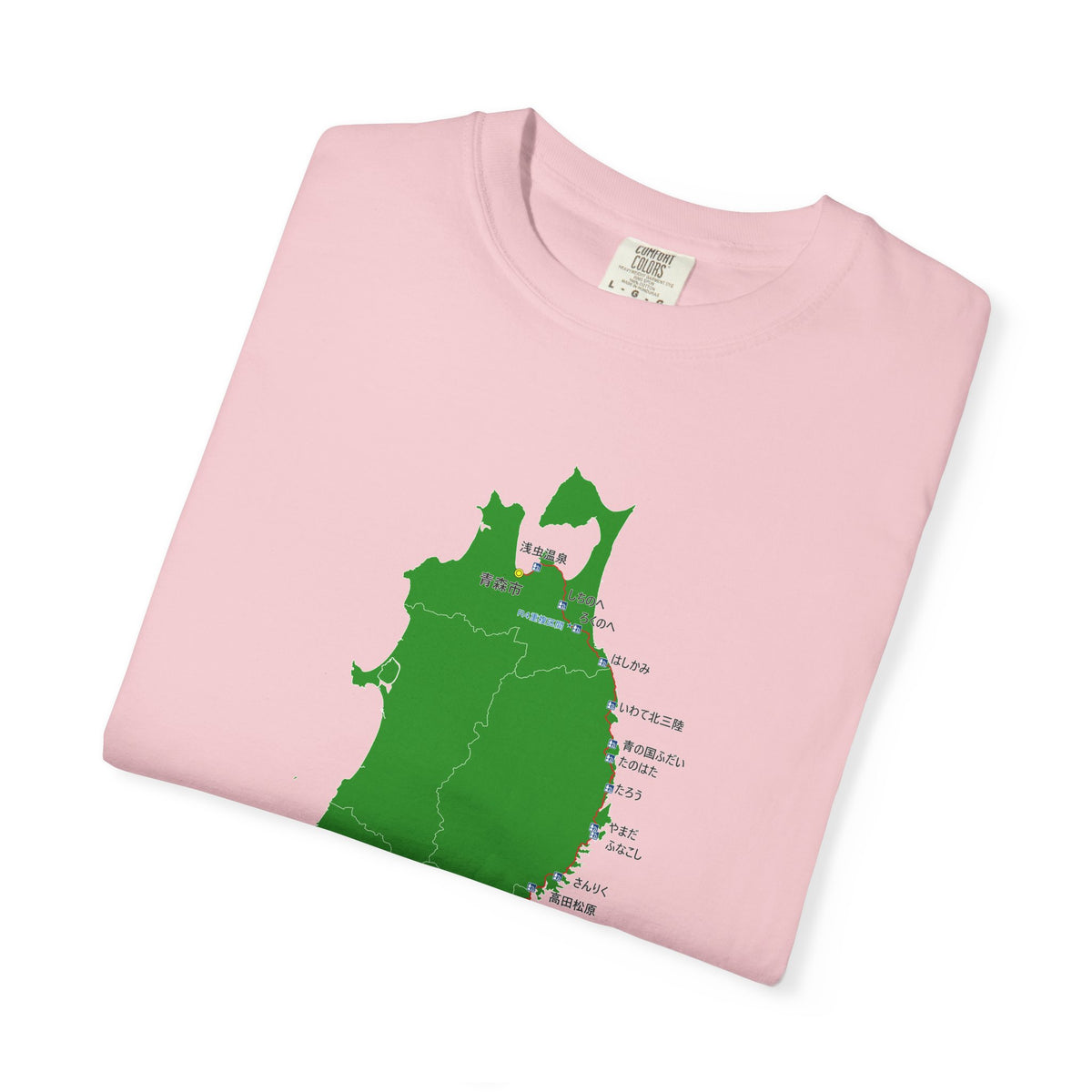 国道４５号線 仙台～青森ルートマップ Tシャツ｜ユニセックス コットンTシャツ