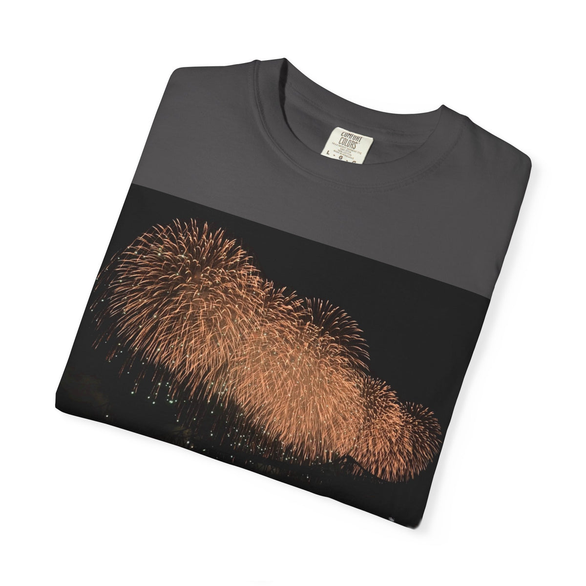夜空を彩る大輪の華Tシャツ（2026年版） — 日本三大花火の街、2026年、長生橋、超大型ベスビアス風大花火