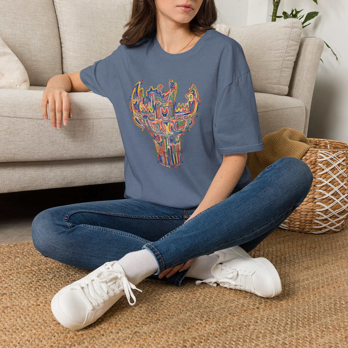 彩炎 JOMON｜カラフル火焔型土器 Tシャツ