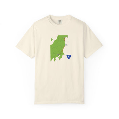 国道６号線 日本橋～仙台ルートマップ Tシャツ｜ユニセックス コットンTシャツ