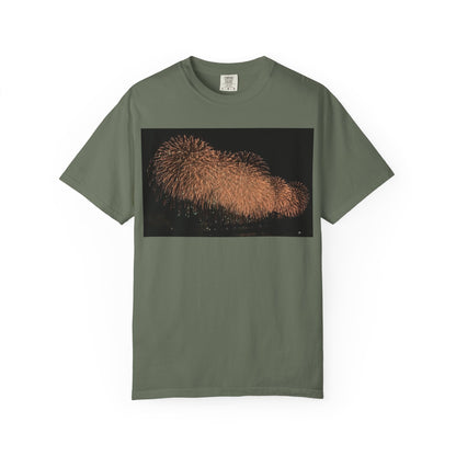 夜空を彩る大輪の華Tシャツ（2026年版） — 日本三大花火の街、2026年、長生橋、超大型ベスビアス風大花火