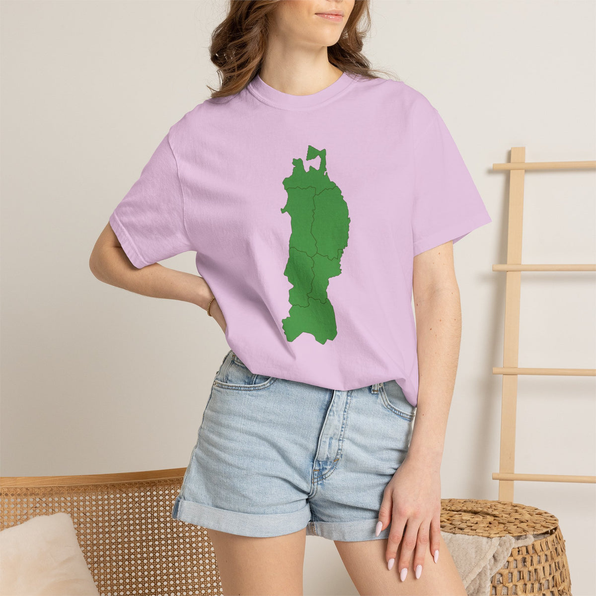 東北地方 地図デザイン Tシャツ｜ユニセックス コットンTシャツ