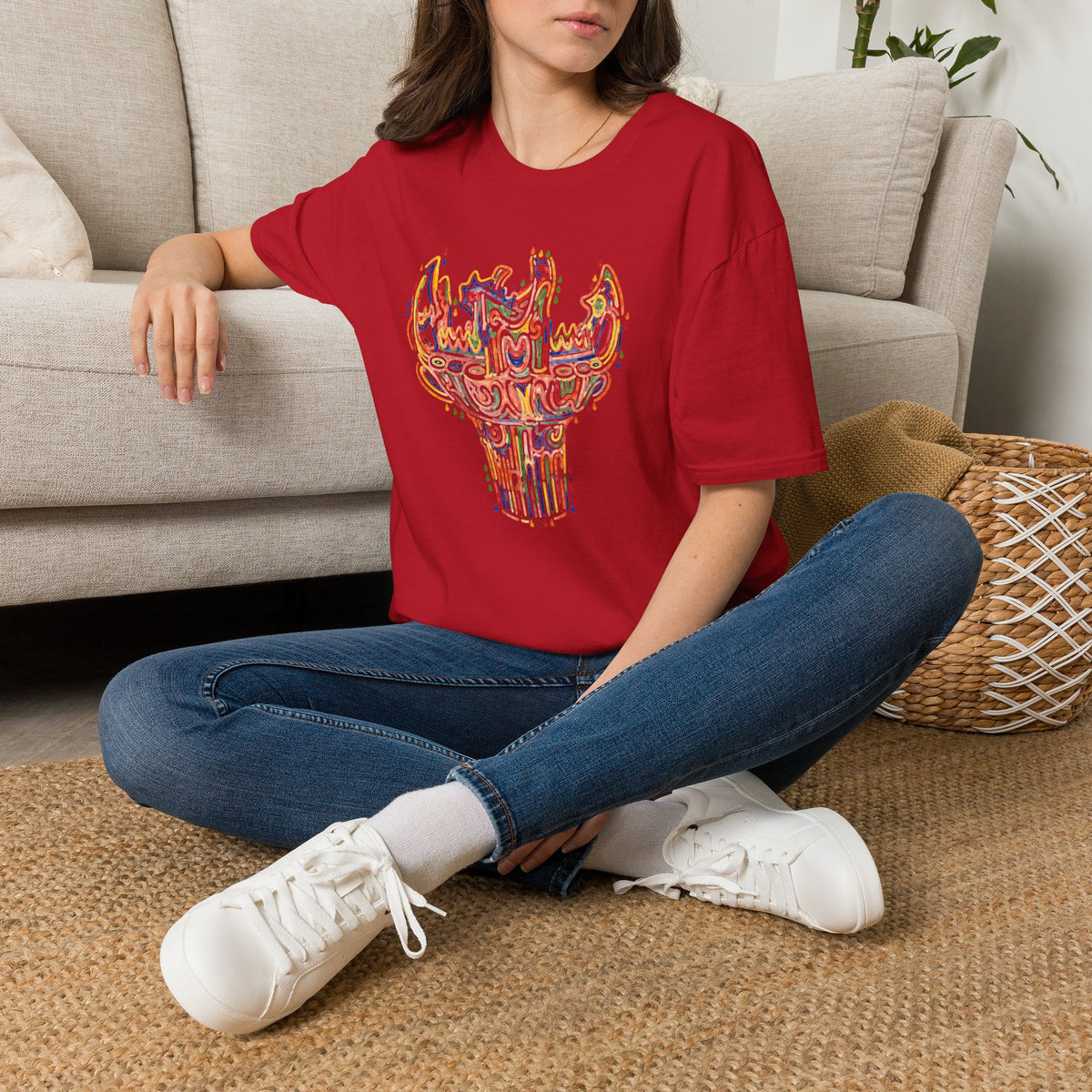 彩炎 JOMON｜カラフル火焔型土器 Tシャツ