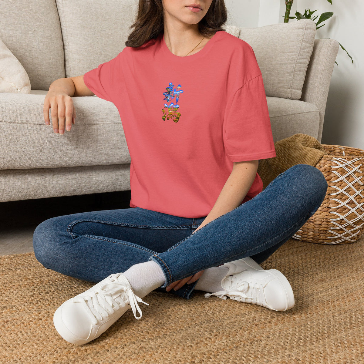 新潟 Tシャツ｜佐渡島・日本海・信濃川・水田・稲穂を描いた毛筆漢字デザイン