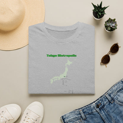 東京都 地図デザインTシャツ｜TOKYO METROPOLIS・伊豆諸島・小笠原諸島｜ユニセックス コットンTシャツ