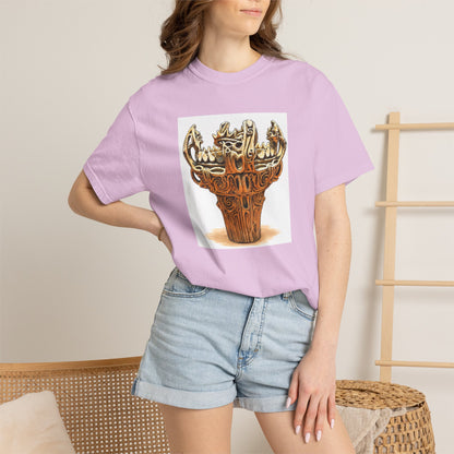 火焔型土器 Tシャツ｜縄文文化デザイン｜ユニセックス コットンTシャツ