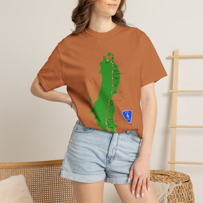 国道4号線 日本橋～青森ルートマップ Tシャツ｜ユニセックス コットンTシャツ