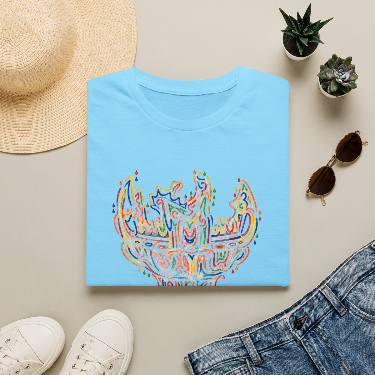 彩炎 JOMON｜カラフル火焔型土器 Tシャツ