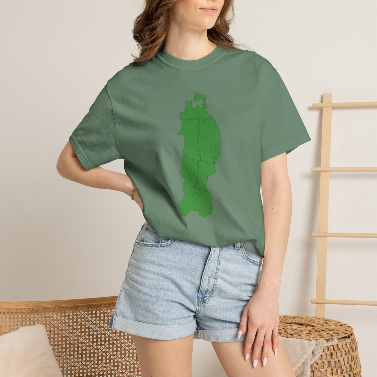 東北地方 地図デザイン Tシャツ｜ユニセックス コットンTシャツ