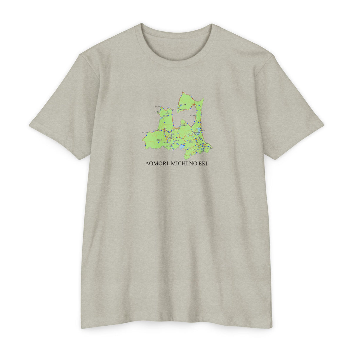 青森県道の駅マップTシャツ — 道の駅全28所