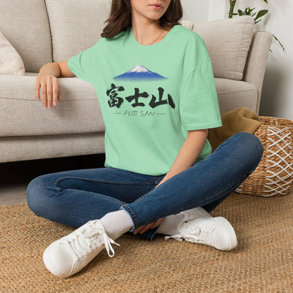 富士山 Mount Fuji T-Shirt | Japanese Calligraphy & Fuji San Photo Art Tee