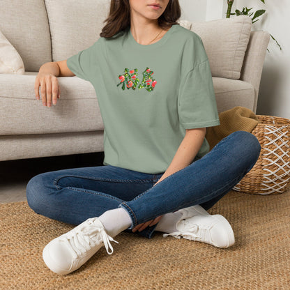 福島 桃 Tシャツ｜福島県・桃畑・毛筆漢字デザイン
