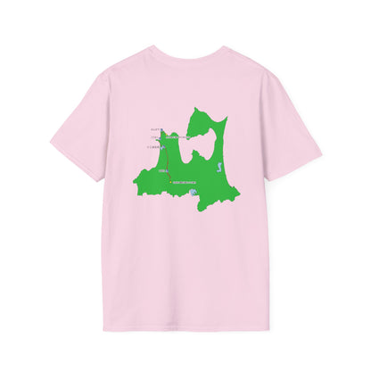国道３３９号線　階段国道Tシャツ　 — 青森　道の駅４ヵ所ルートマップ
