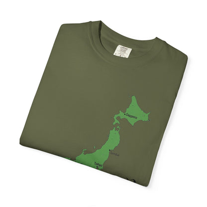 日本 Japan Map T-Shirt | Major Cities & Japanese Calligraphy Tee