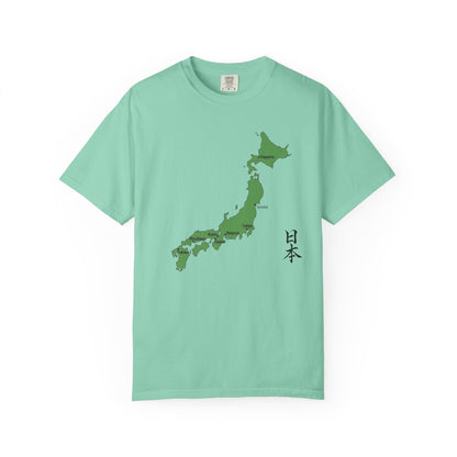 日本列島マップ Tシャツ｜主要都市入り｜Japan Map｜日本｜ユニセックス コットンTシャツ