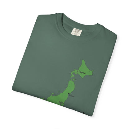 日本 Japan Map T-Shirt | Major Cities & Japanese Calligraphy Tee