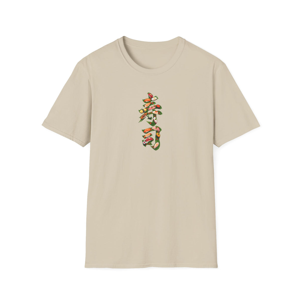 寿司 Tシャツ｜大葉と寿司で描いた漢字デザイン