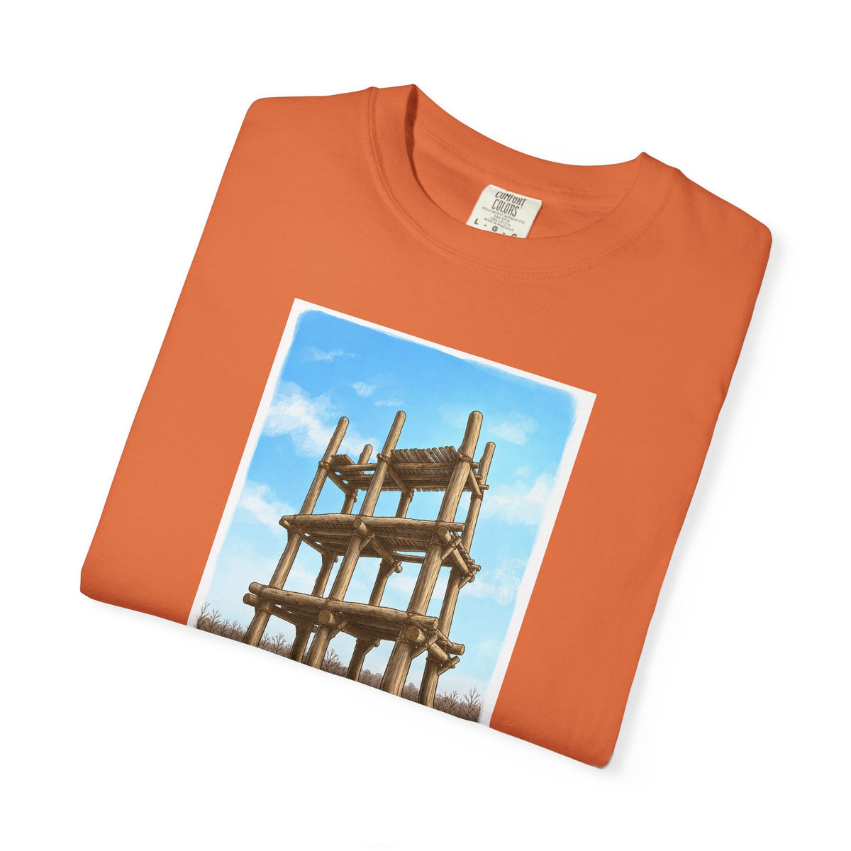 三内丸山遺跡 Tシャツ｜大型掘立柱建物｜縄文文化デザイン｜ユニセックス コットンTシャツ