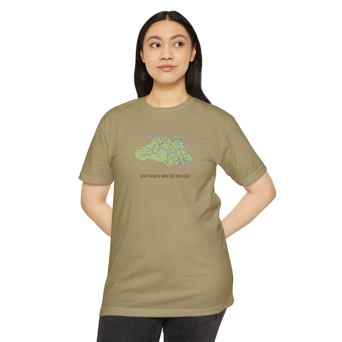 Saitama Michi no Eki Map T-Shirt | 21 Roadside Stations & Road Map