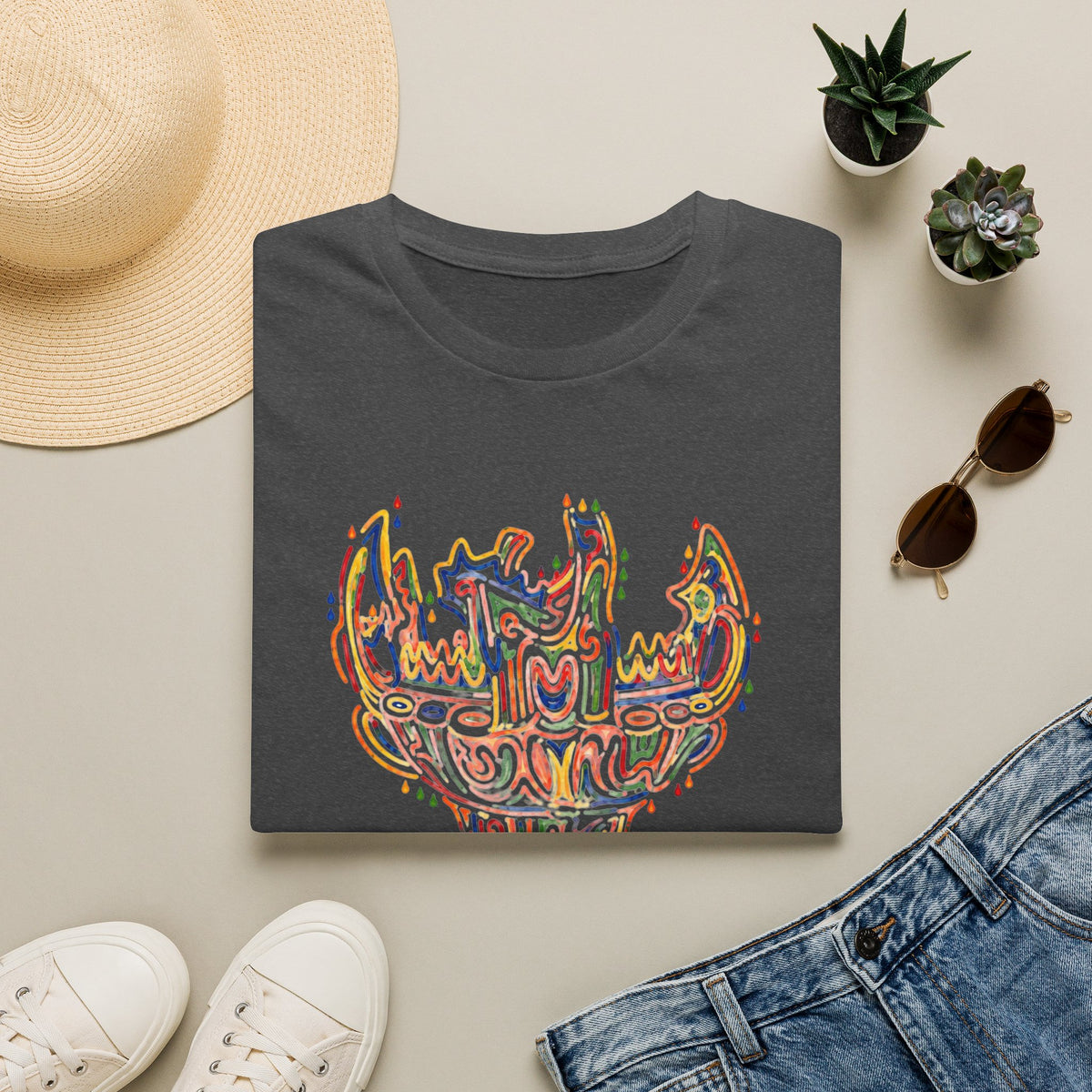 彩炎 JOMON｜カラフル火焔型土器 Tシャツ