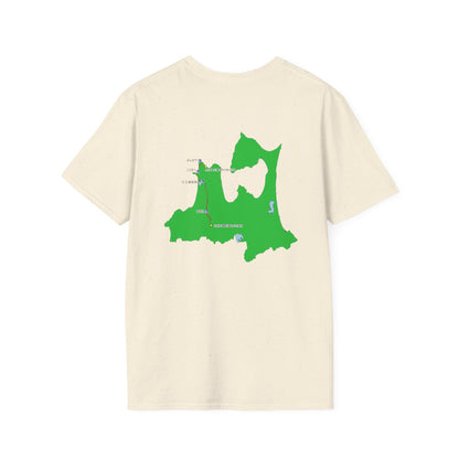 国道３３９号線　階段国道Tシャツ　 — 青森　道の駅４ヵ所ルートマップ