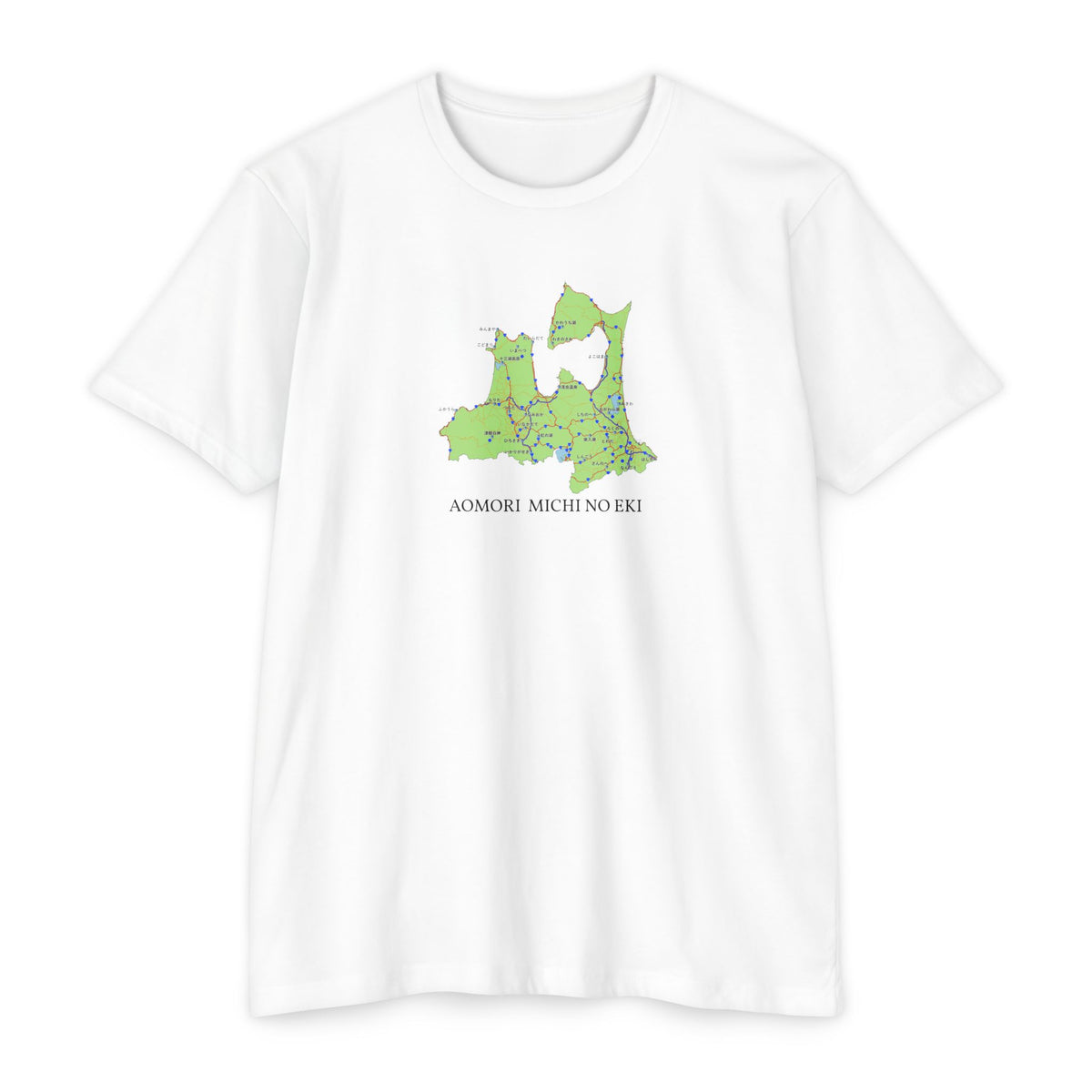 青森県道の駅マップTシャツ — 道の駅全28所