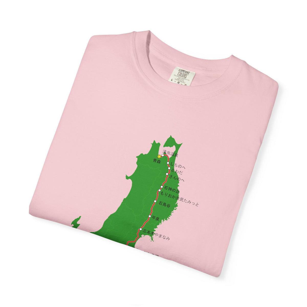 国道4号線 日本橋～青森ルートマップ Tシャツ｜ユニセックス コットンTシャツ