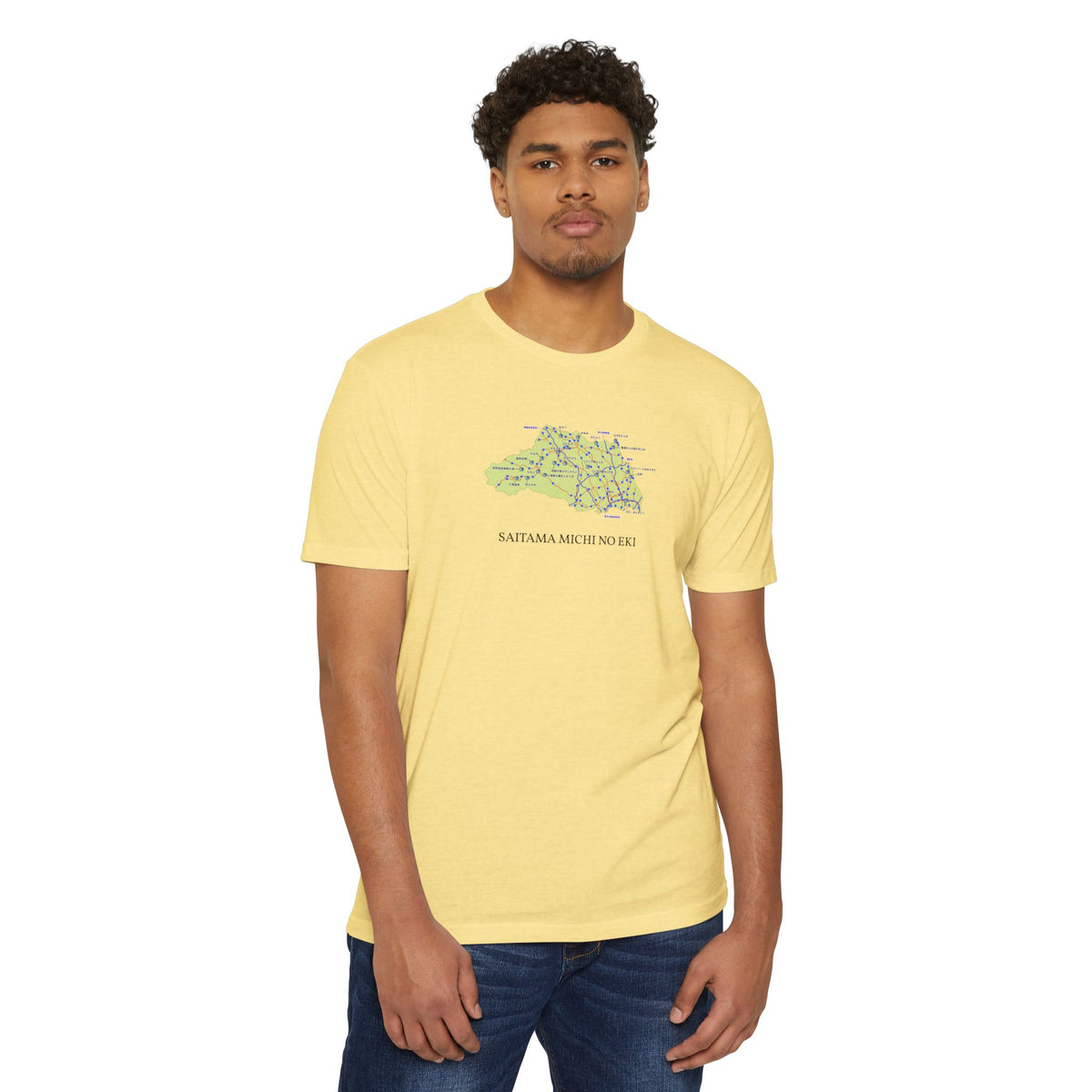 埼玉県 道の駅・道路地図Tシャツ — SAITAMA MICHI NO EKI MAP