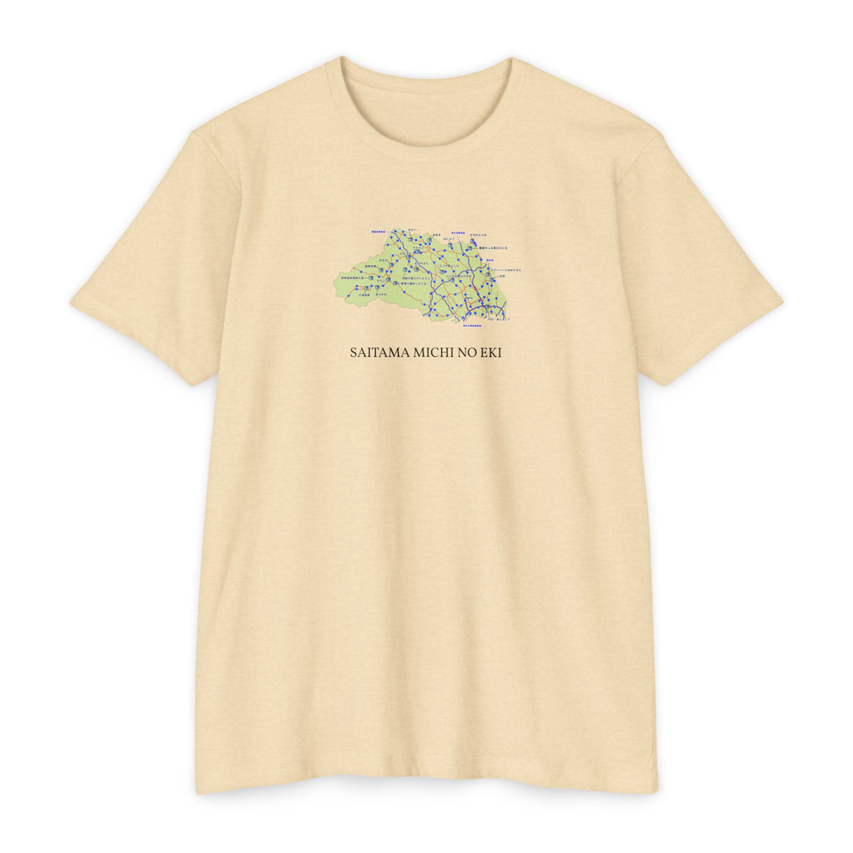 Saitama Michi no Eki Map T-Shirt | 21 Roadside Stations & Road Map