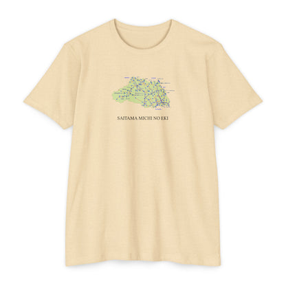 Saitama Michi no Eki Map T-Shirt | 21 Roadside Stations & Road Map
