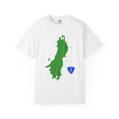 国道4号線 日本橋～青森ルートマップ Tシャツ｜ユニセックス コットンTシャツ