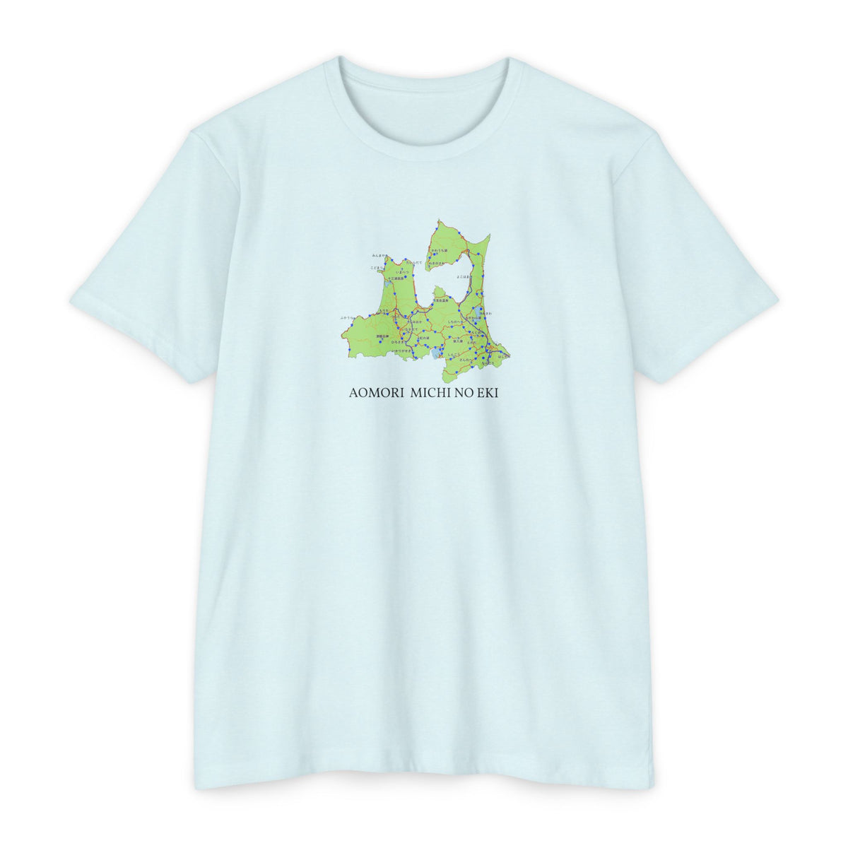 青森県道の駅マップTシャツ — 道の駅全28所