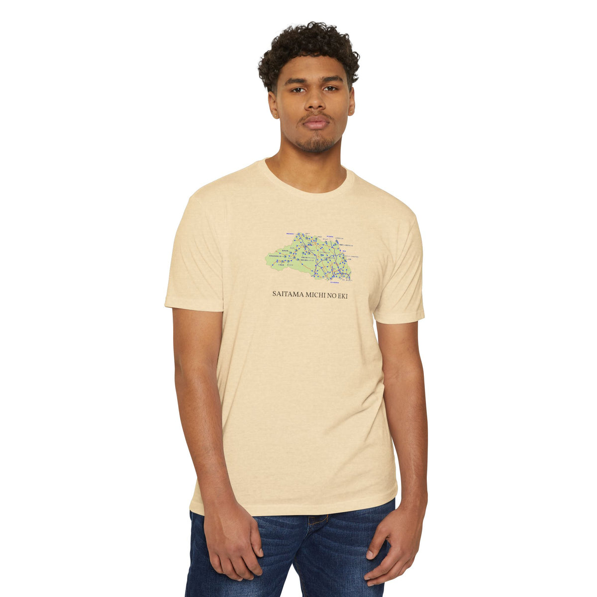埼玉県 道の駅・道路地図Tシャツ — SAITAMA MICHI NO EKI MAP