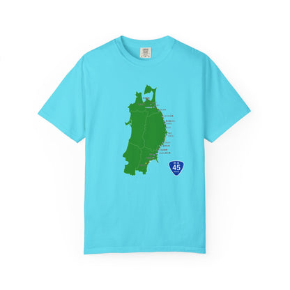 国道４５号線 仙台～青森ルートマップ Tシャツ｜ユニセックス コットンTシャツ