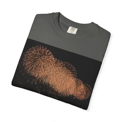 夜空を彩る大輪の華Tシャツ（2026年版） — 日本三大花火の街、2026年、長生橋、超大型ベスビアス風大花火