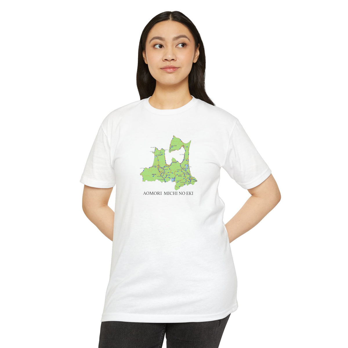 青森県道の駅マップTシャツ — 道の駅全28所