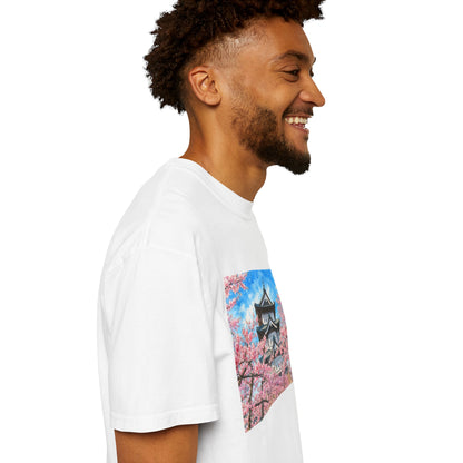 弘前城と桜 Tシャツ｜日本の春風景｜ユニセックス コットンTシャツ