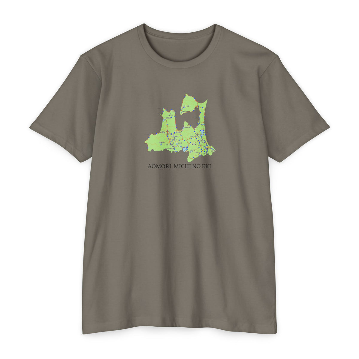 青森県道の駅マップTシャツ — 道の駅全28所