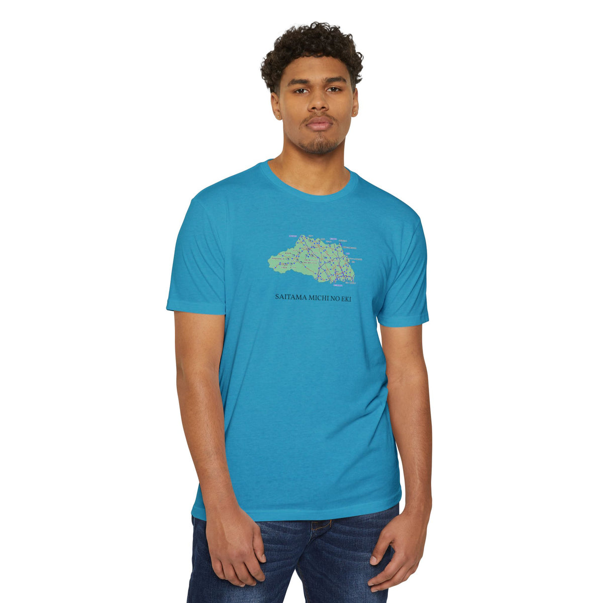 Saitama Michi no Eki Map T-Shirt | 21 Roadside Stations & Road Map