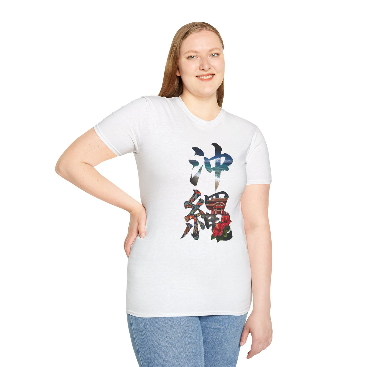 沖縄 風景漢字 Tシャツ｜大自然アート｜ユニセックス コットンTシャツ