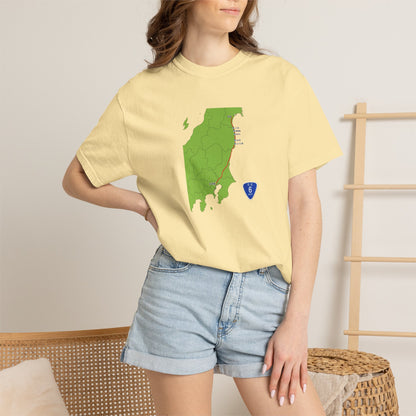 国道６号線 日本橋～仙台ルートマップ Tシャツ｜ユニセックス コットンTシャツ